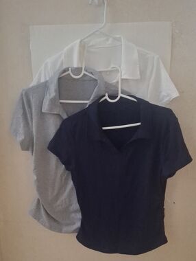 3-Pack women Polo Shirts - Navy, Gray & White